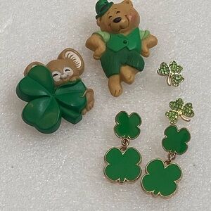 Green Shamrock Vintage Jewelry